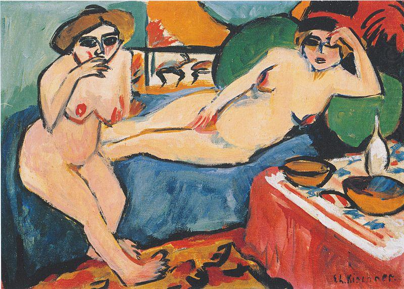 Zwei Akte auf blauem Sofa, Ernst Ludwig Kirchner